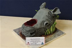 Veterinary students Harry Pink and Meg Coram have won the third Sutton Bonington Science Cake competition for their entry: Rhinos Should Be Horny (pictured right, click to enlarge).