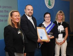 (L-R) Former BVNA President, Donna Lewis, Petplan Business Developer, Spencer Jones, Petplan Insurance Advisor Award winner, Kelli Vogt and Jill Robinson MBE