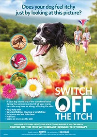 Zoetis has launched new 'Switch off the itch' waiting room materials to highlight the problem of skin allergies and encourage dog owners to ask their vet for advice.