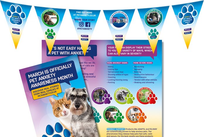 Ceva Animal Health, manufacturer of Adaptil and Feliway, has announced that it'll be running Pet Anxiety Month in March