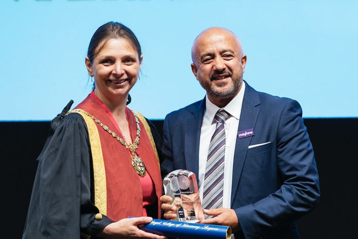 Photo: Dr Abdul-Jalil Mohammadzai, one of the recipients of the 2019 RCVS International Award, with the then RCVS President Amanda Boag