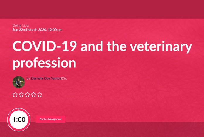 BVA President Daniella Dos Santos is hosting a COVID-19 webinar for all members of the practice team. 