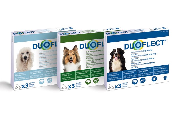 Ceva Animal Health has launched Duoflect, a new spot on for the treatment and prevention of flea and tick infestations in cats and dogs and their environment.