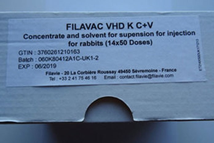The Veterinary Medicines Directorate has issued a product recall for two batches of the rabbit haemorrhagic disease vaccine, Filavac VHD K C+V (Vm 46470/4000).