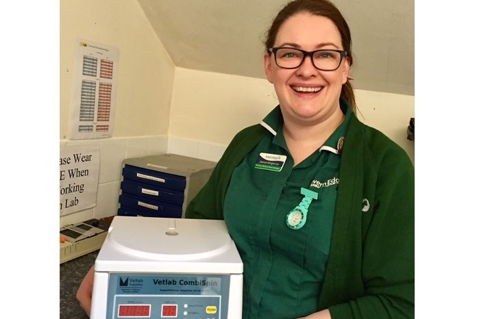 Shropshire-based Jo Wright RVN from the Severn Edge Veterinary Group has fought off intense competition to win a new CombiSpin centrifuge for her practice from Vetlab Supplies.