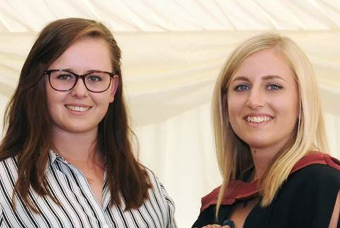 Megan Piper, pictured right, won the award for the most engaged veterinary nursing student on EMS placement.