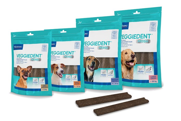 Virbac has announced the launch of VeggieDent Fr3sh Dental Chews, designed to reduce canine halitosis.