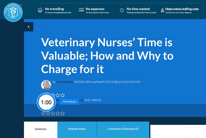 The RCVS is to hold three webinars looking at the issues around recognising the value of veterinary nurses' work, including maximising the potential of veterinary nurses and leadership opportunities within the profession. 
