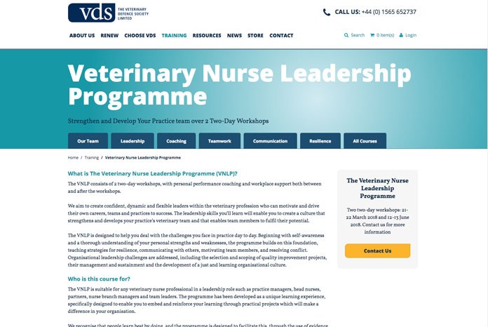The Veterinary Defence Society has launched the Veterinary Nurse Leadership Programme